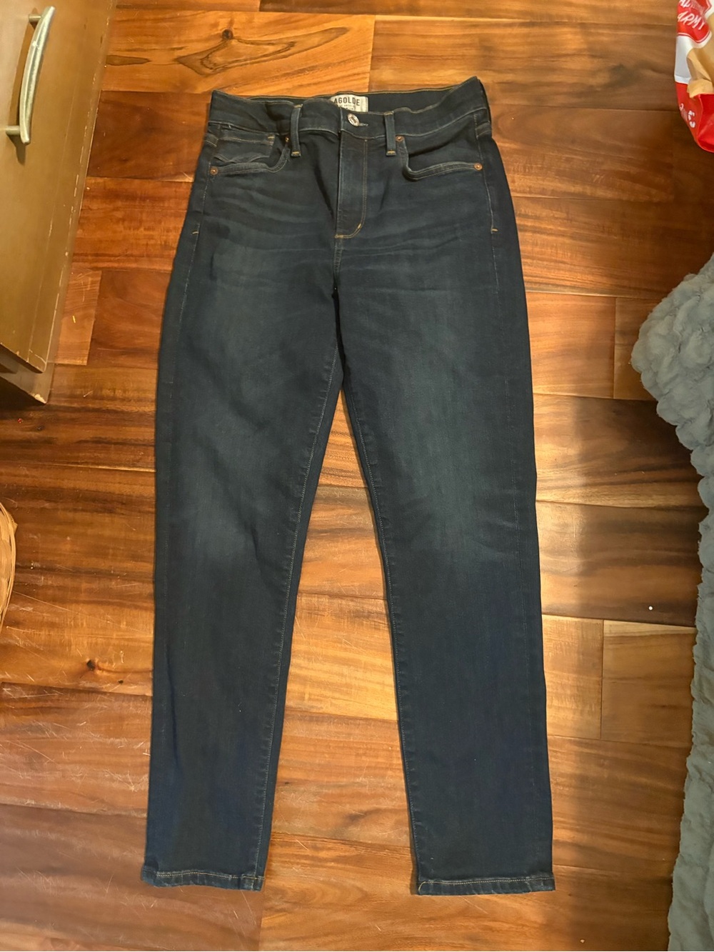 AGOLDE Sophie Amour Vert High Rise Skinny Crop Jeans Dark Wash 27 (1007)